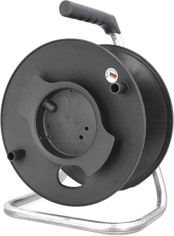 Kabelhaspel voor 25 meter kabel - IP20 - Zwart