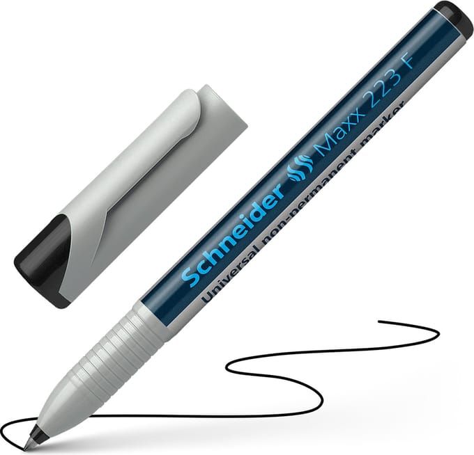 Schneider non-permanent marker - Maxx 223 - penpunt F - zwart - S-112301