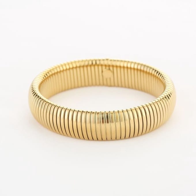 Bijoutheek Armband (Sieraad) Elastisch Gestreept Goudkleurig