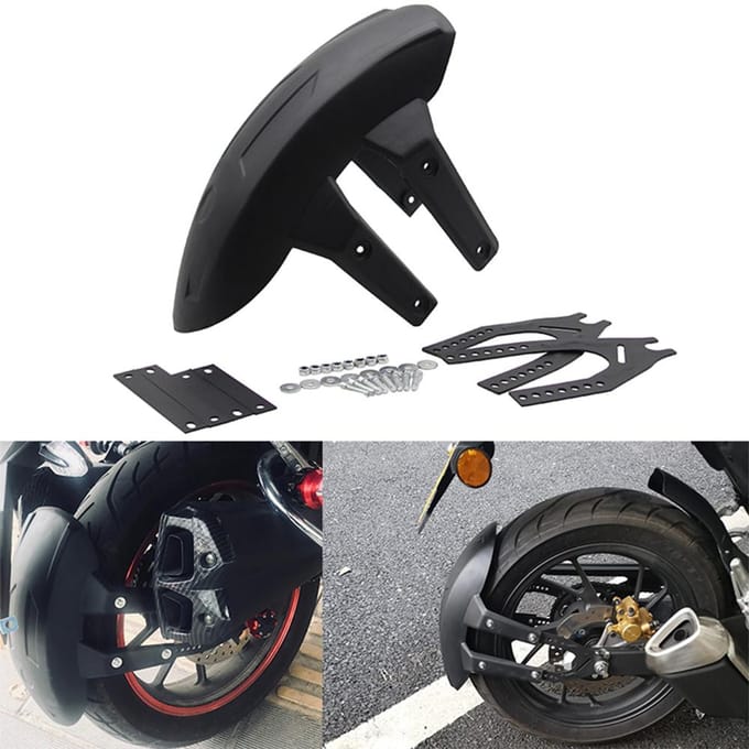 Motorfiets Spatbord Achterwiel Spatlap Deksel Modderkap Schild Klep black