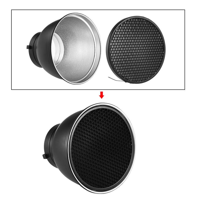 Standaard Reflectorfotografie Standaard Reflector7 Diffuser Lampenkap Schotel Bowens Mount Flitslicht black