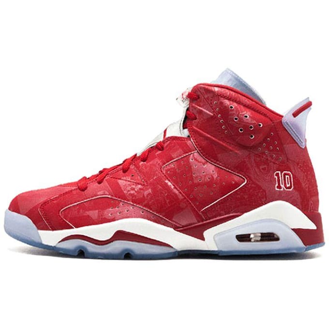 Air Jordan 6 Retro Slam Dunk Unisex Sneakers Rood Varsity-Rood Varsity-Rood-Wit 717302-600 43 red