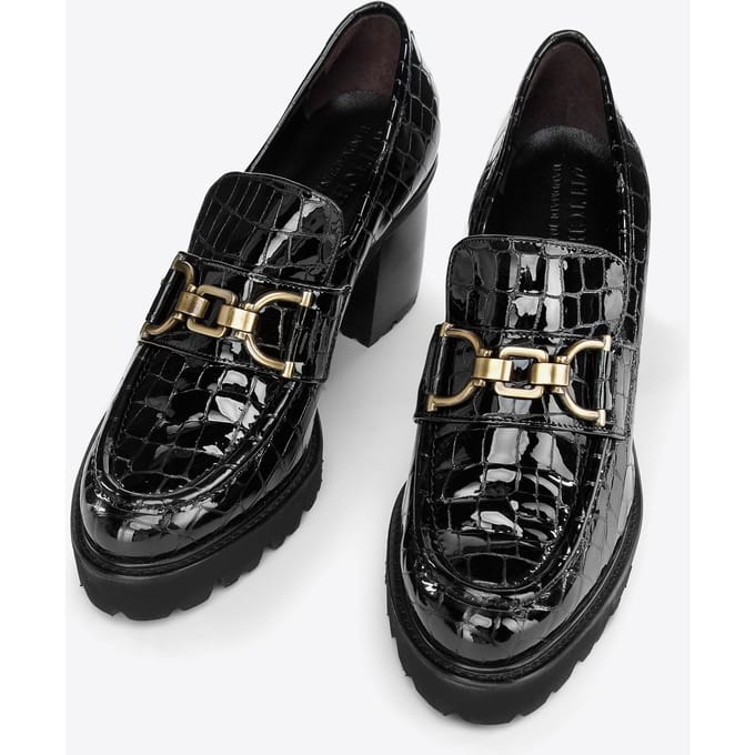 Wittchen Dames Patent Leather Croco Buckle Pumps Zwart Patent Leather