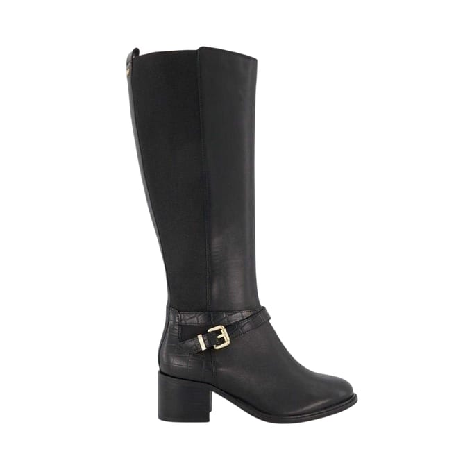 Dune London Dames Tildy Elastische Knielaarzen (Zwart)