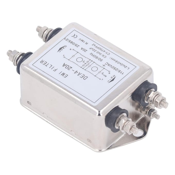 EMI-filter Ruisonderdrukker Vermogen EMI-filter 2-polig 1-fasig AC 115V 250V 20A 5060Hz