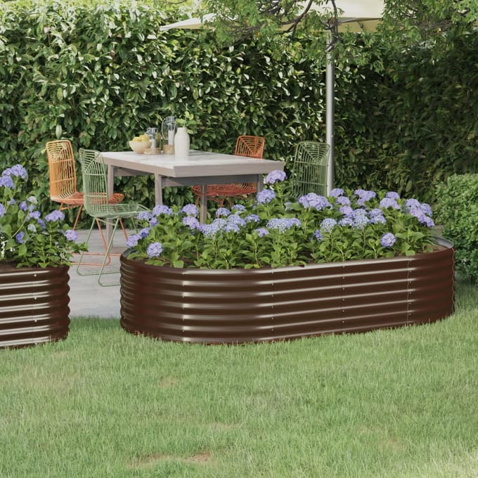 vidaXL - Plantenbak - 175x100x36 - cm - gegalvaniseerd - staal - bruin