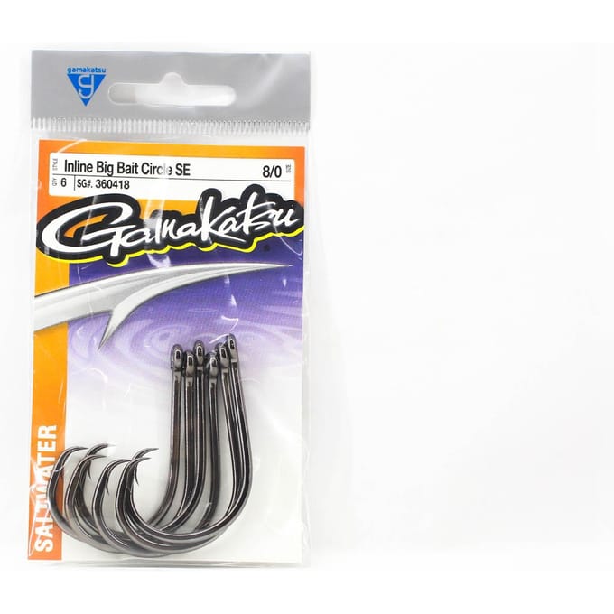 Gamakatsu 360418 Inline Big Bait Circle SE Maat 8/0 , 6 Stuks per Pak (2055)