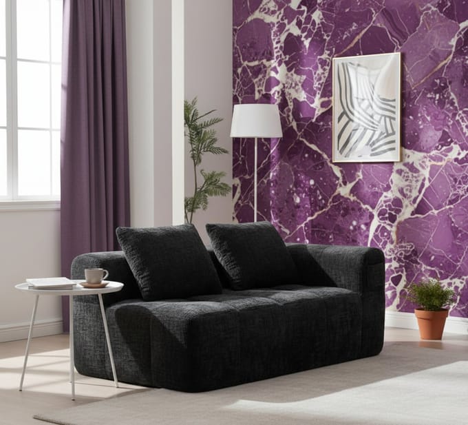 Luxe Chenille Bank – Zwart – 158x90x60 cm – Industrohome