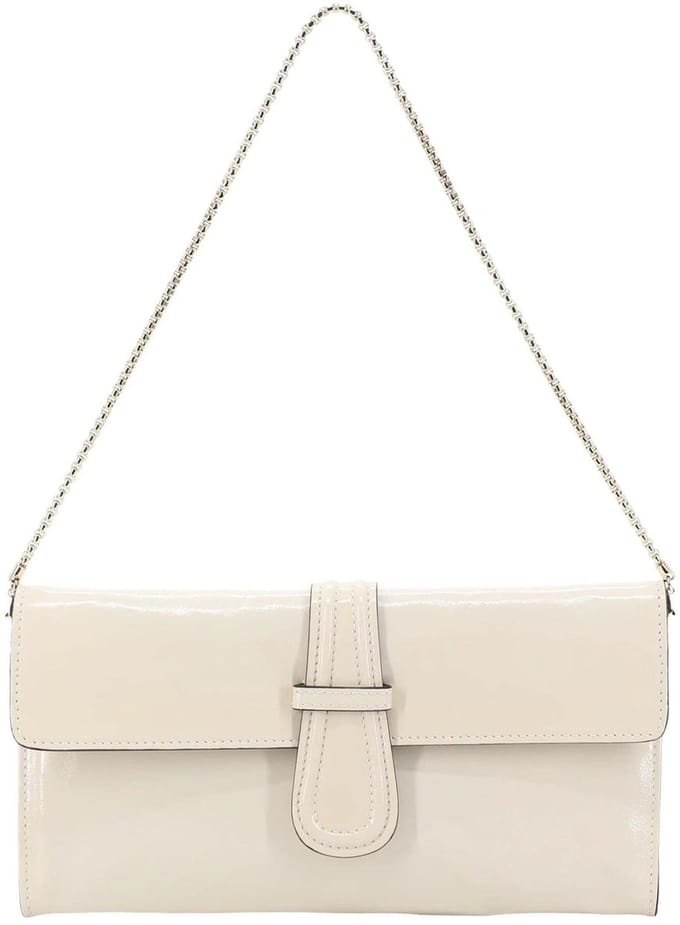 abro Leren schoudertas clutch Leather Venice Shoulder Bag Luna Milk crème