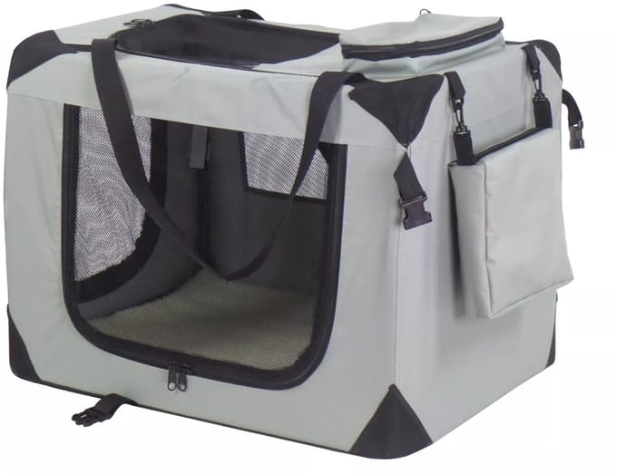 Reismand dogcrate nylon grijs 101x69x70 cm