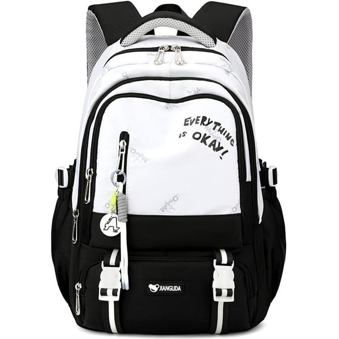 Sac à dos grande capacité Sac à dos simple Décontracté Écolier japonais Sac d'école Étudiante white