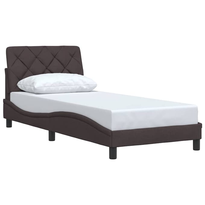 vidaXL - Bedframe - zonder - matras - 80x200 - cm - stof - donkerbruin