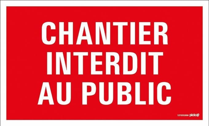 Pickup bord 33x22 cm - Chantier interdit au public