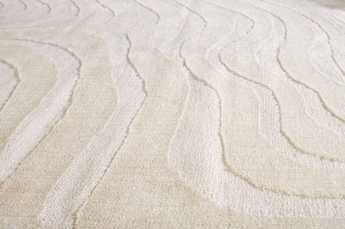 Design Tapijt WAVE 240x170cm crème beige 3D effect - 43129