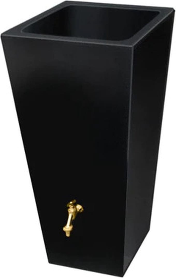 Regenton manhattan zwart 200L incl. messing kraantje Prestige