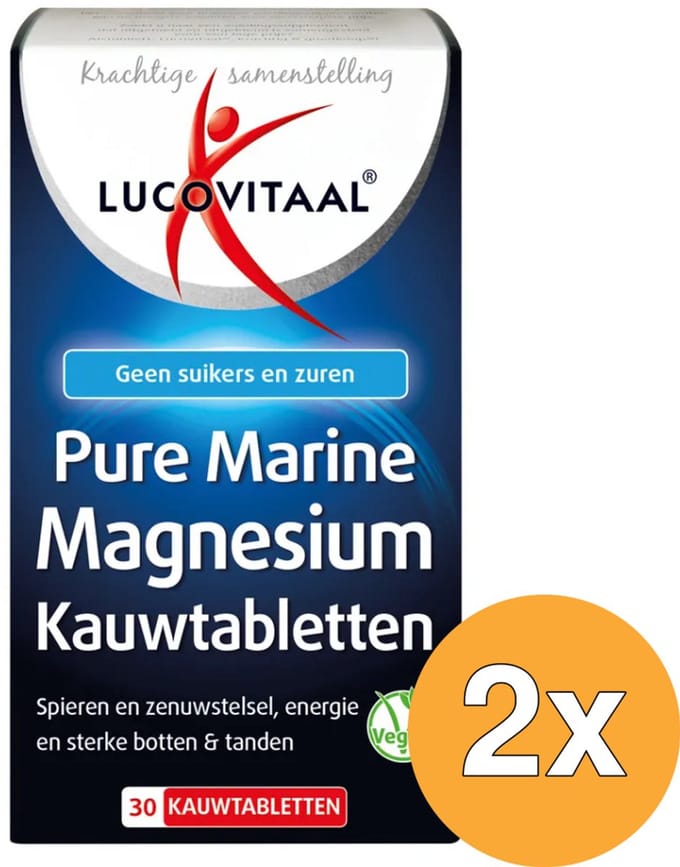 2x Lucovitaal Pure Marine Magnesium (30 kauwtabletten)