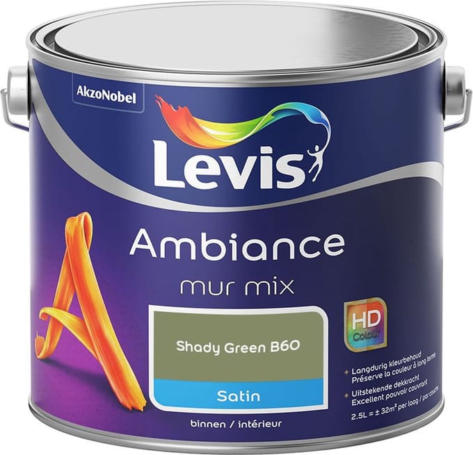 Levis - Ambiance Mur Satin Mix - Shady Green B60 - Mengverf - 2,5 L