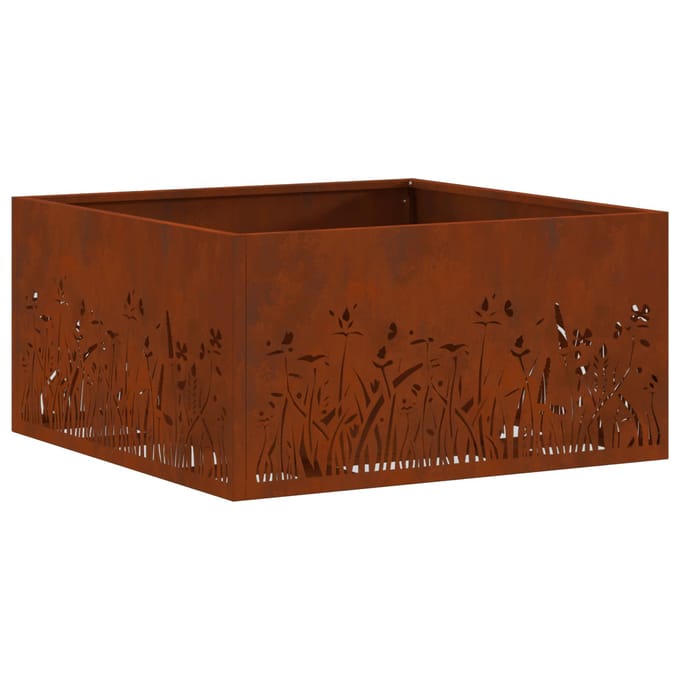 vidaXL - Vuurkom - Roestig - 60 - x - 60 - x - 30 - cm - weervast - staal