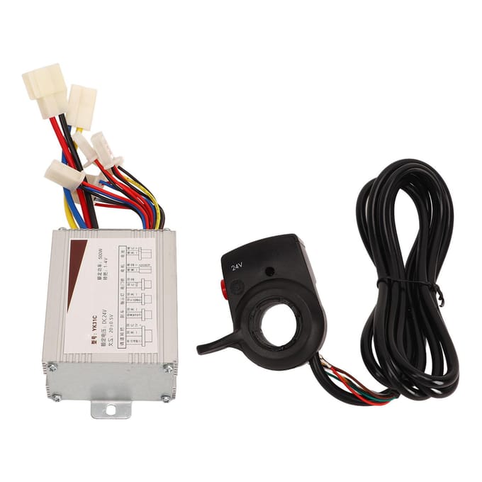 Fiets Controller Gashendel Kit 24V 500W Snelheidsregelaar Batterij Indicator Duimgasgreep Fiets white