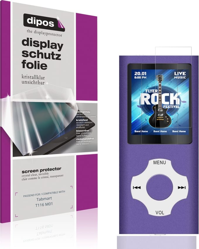 dipos – 4x Beschermfolie geschikt voor Tabmart T116 M01 | Krasbestendige & heldere Screenprotector Ultra-Thin