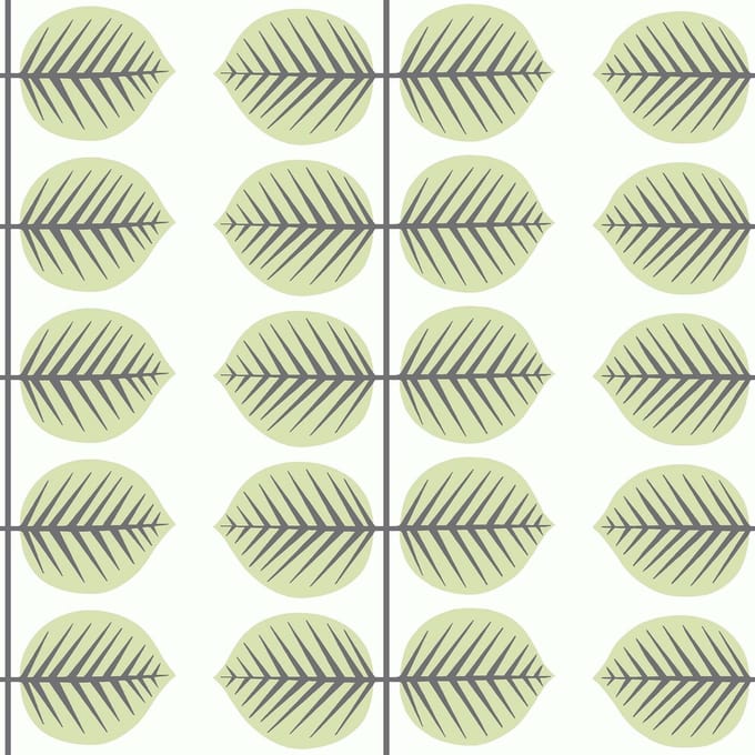 Boråstapeter Vliesbehang 6245 - Scandinavian Designers Mini - Botanisch Groen - 53cm x 10.05m