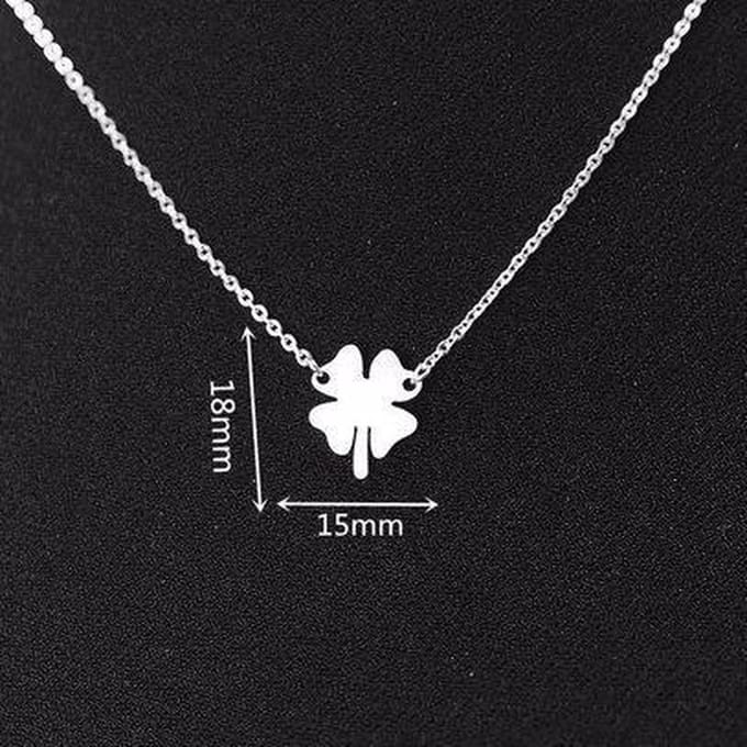 Ketting met hanger Klavertje 4 zilverkleur
