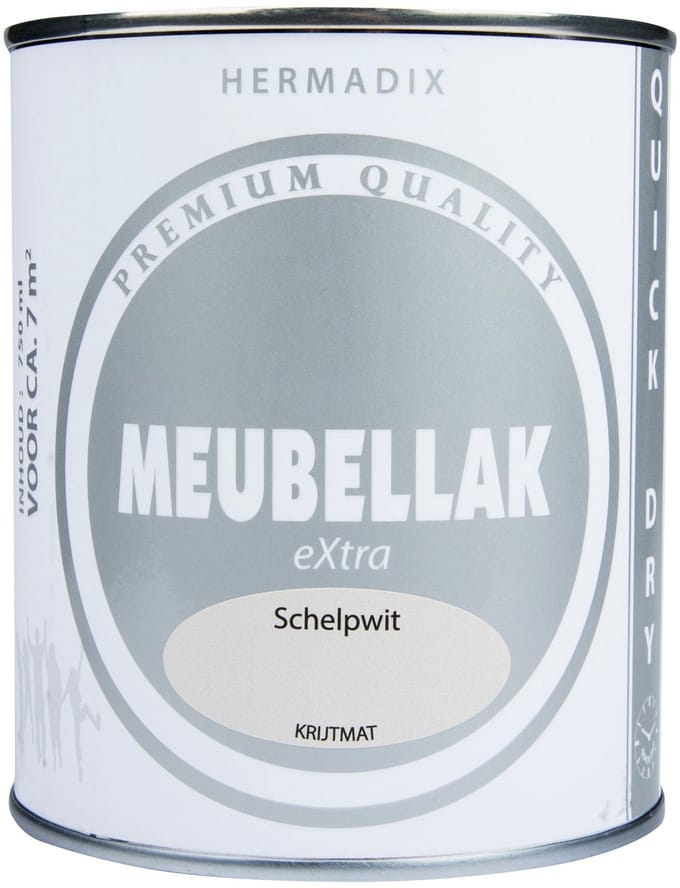 Hermadix Meubellak eXtra - Dekkend - Krijtmat  Schelpwit