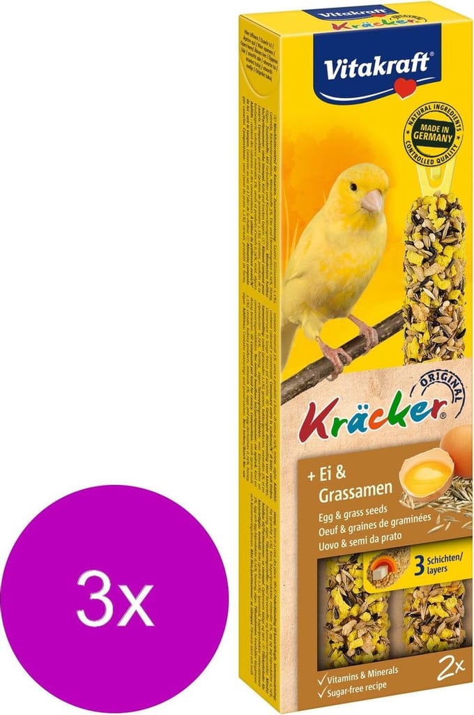 Vitakraft Kanarie Kracker 2 stuks - Vogelsnack - 3 x Ei
