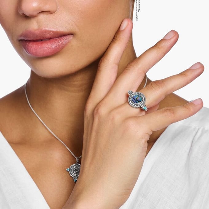 Thomas Sabo - TR2427-646-7-54 - Ring - Dames - Abalone Coin - Weite 54