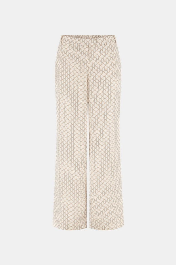broek met logo vrouw beige