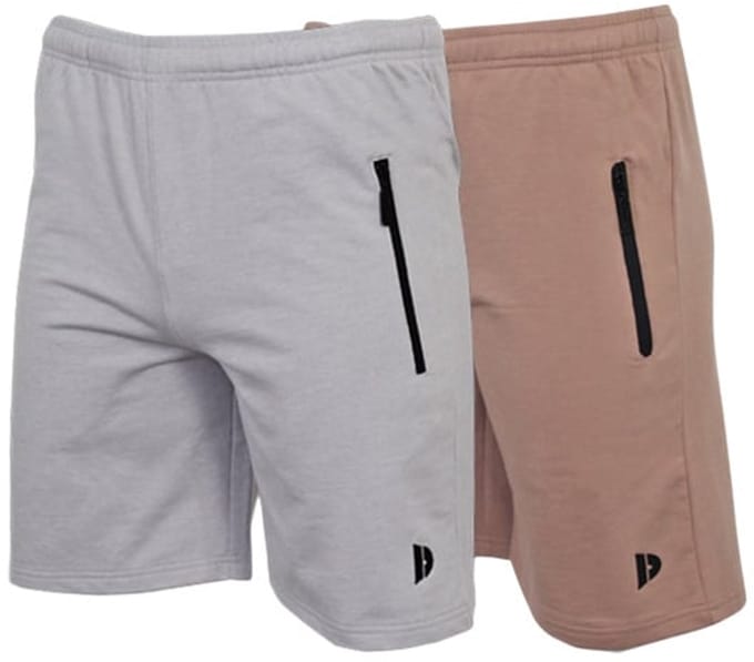 2-Pack Donnay - Joggingshort (Nick) - Sportshort - Heren - Light grey/Taupe grey (807) - maat S