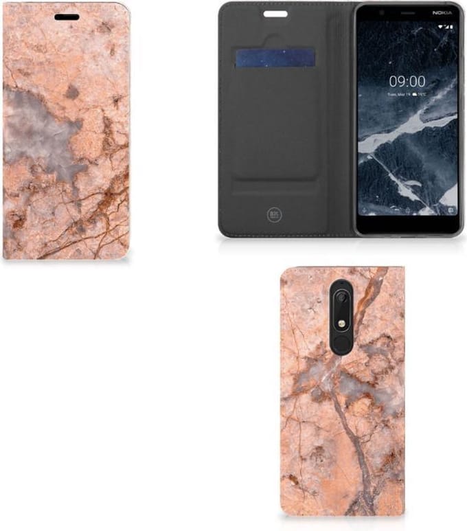 Nokia 5.1 (2018) Standcase Marmer Oranje