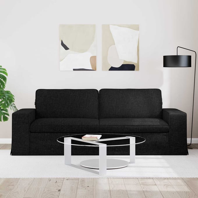 vidaXL - Bank - Zwart - 222 - x - 80 - x - 82 - cm - Stof