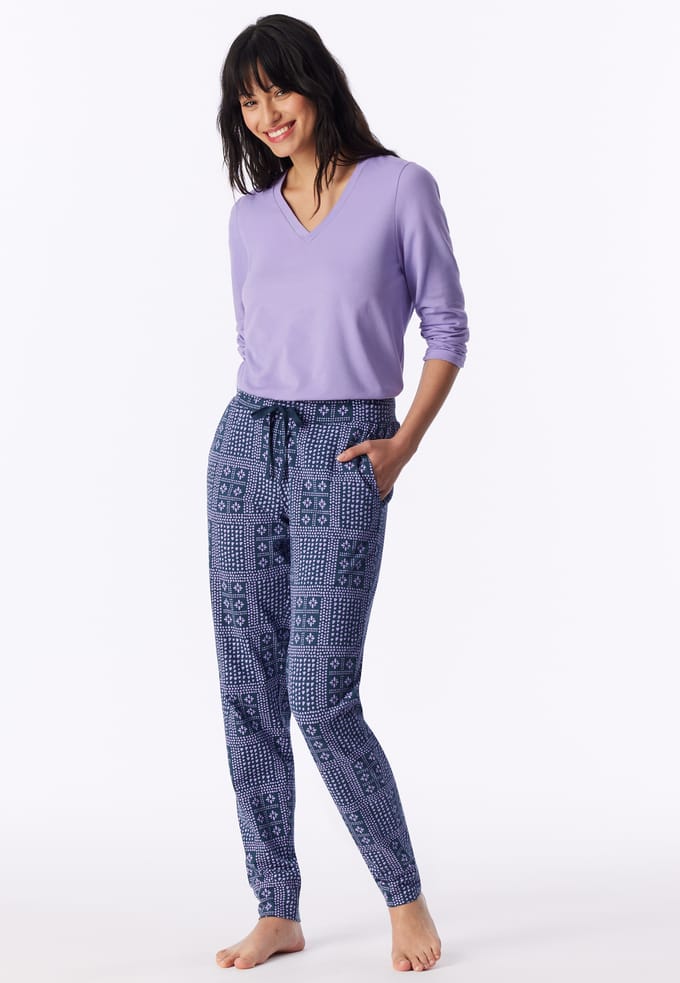 Langere broek met elastische manchetten en veelkleurig bedrukte print - Mix+ Relax 46