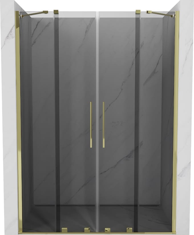Mexen Velar Duo schuifdouchedeuren 140 , grafiet, goud - 871-140-000-42-50