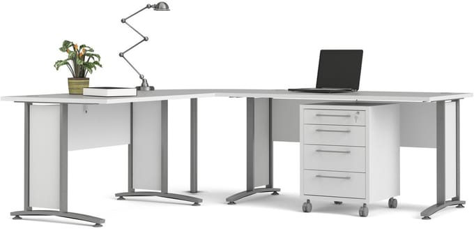 Giga Living Bureau Prima - Wit/Grijs - 200x230x75cm