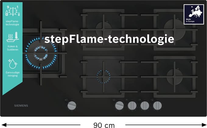 Siemens EP9A6MI40N - iQ500 - Gaskookplaat - Inbouw - 90 cm