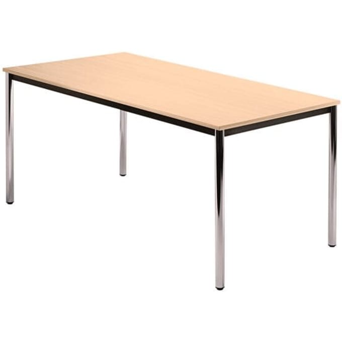 Vergadertafel DR16 »Barcelona« 160x80 cm rechthoek onderstel zilver