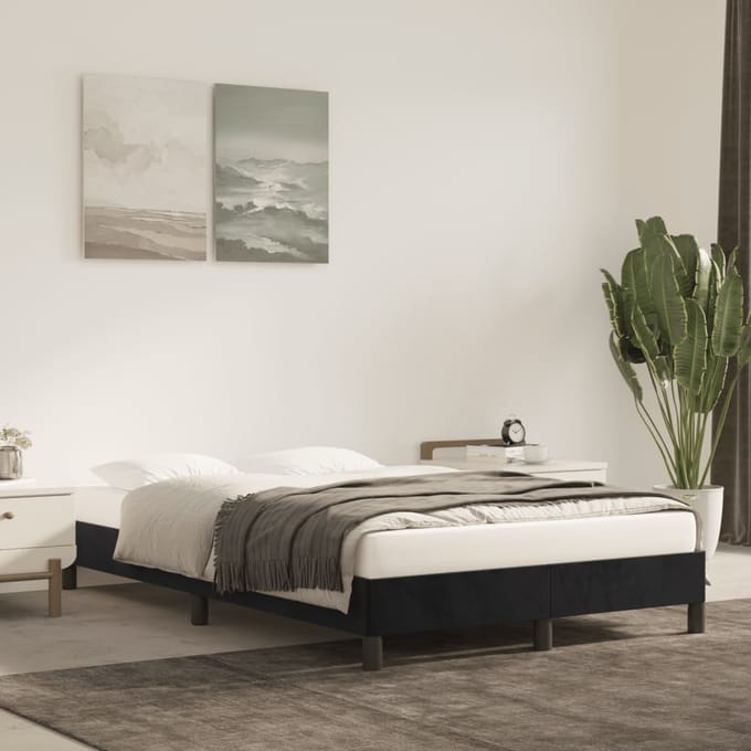 vidaXL - Bedframe - zonder - matras - 120x200 - cm - fluweel - zwart