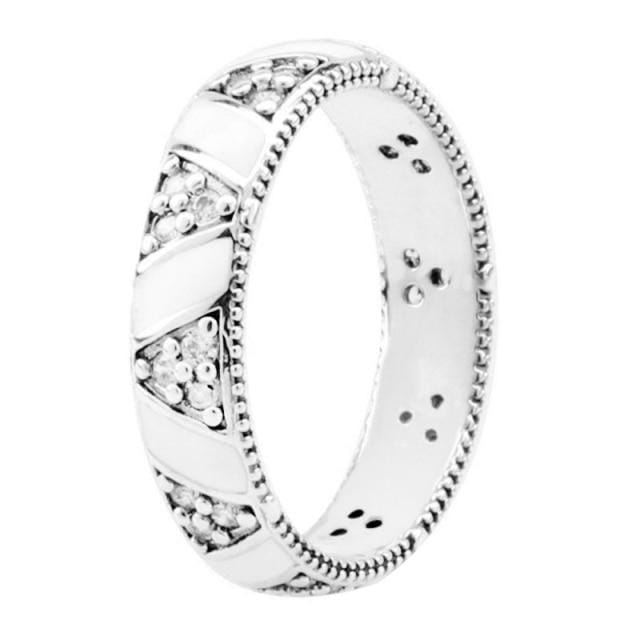 925 Sterling Zilver Sprankelende Elegante Ring Mode Dames DIY Ring Sieraden 6 white