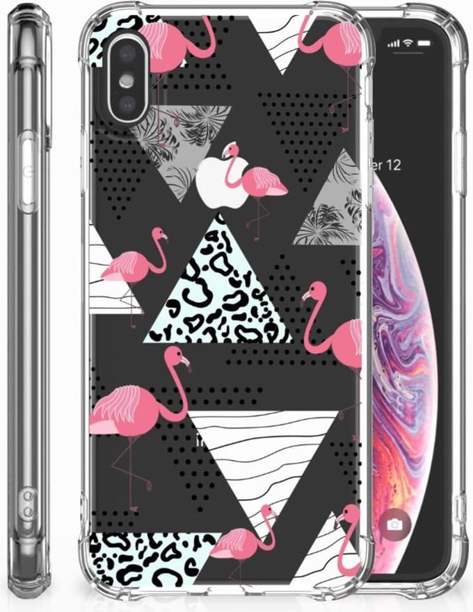 Apple iPhone Xs Max Case Anti-shock Flamingo Triangle