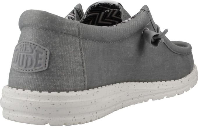 HEYDUDE - Wally Canvas Heren Instappers Light Grey - Maat 44