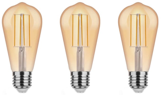 Asalite LED Lamp ST64 E27 Fitting - 7W = 50W - 650 Lumen - 2000K Warm Wit Licht - Niet Dimbaar - 220-240V - 3 stuks