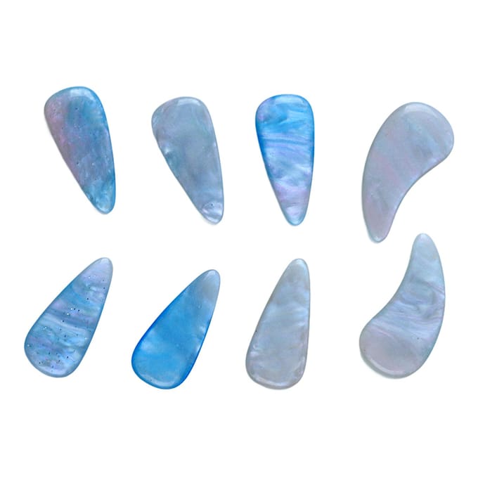 8 stuks Guzheng Vingerplectrums Siliconen Polymeer Delicaat Glad Uiterlijk Elastisch Professioneel blue