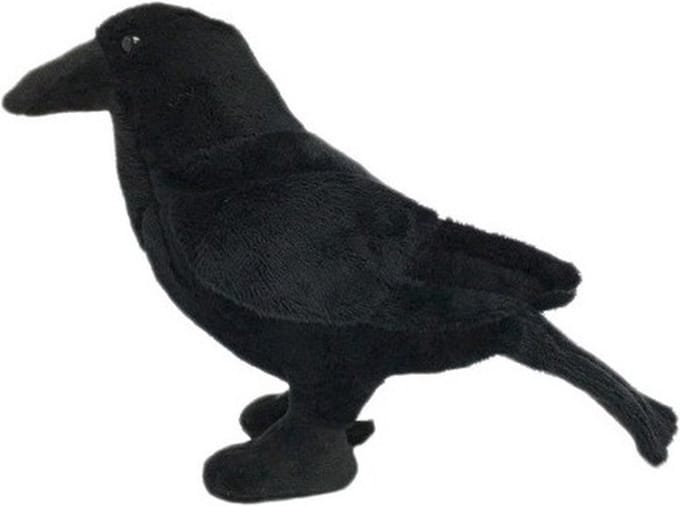 Cornelissen Kraai knuffel - pluche raaf - zwart - vogel knuffeldier - 18 cm