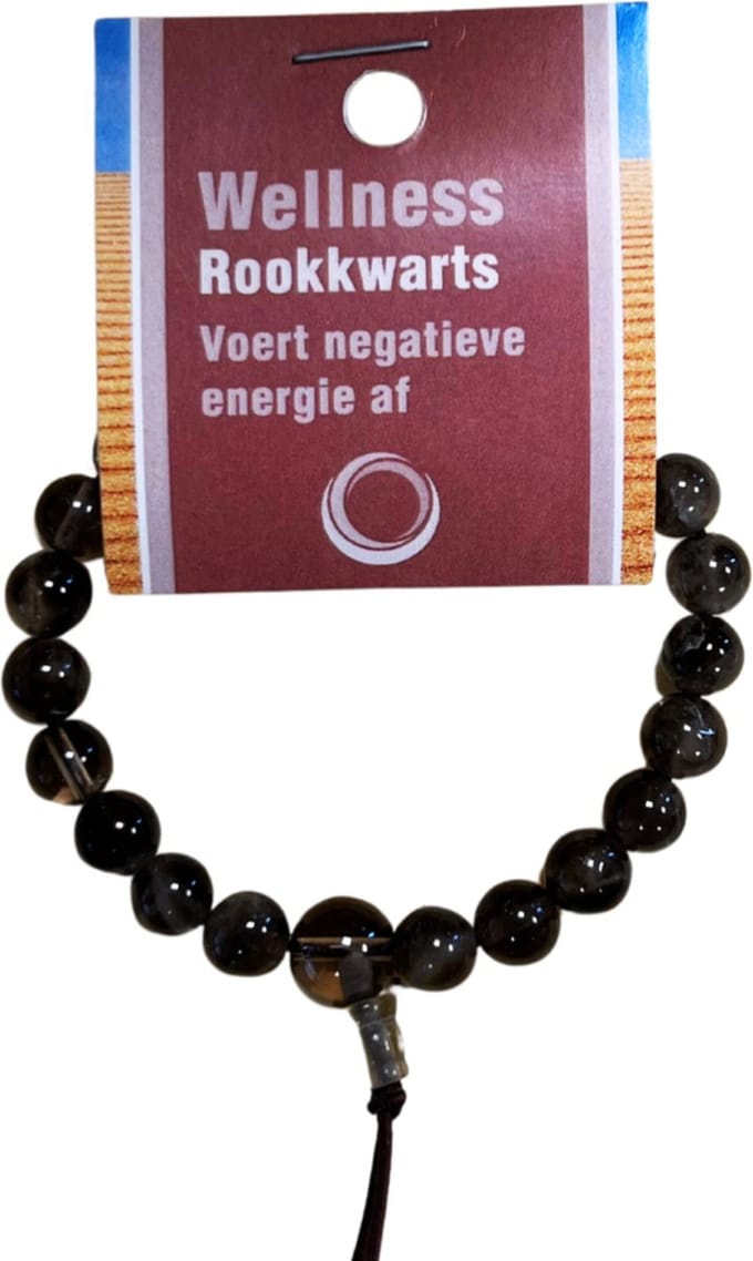 Rookkwarts powerbead armband + kaart