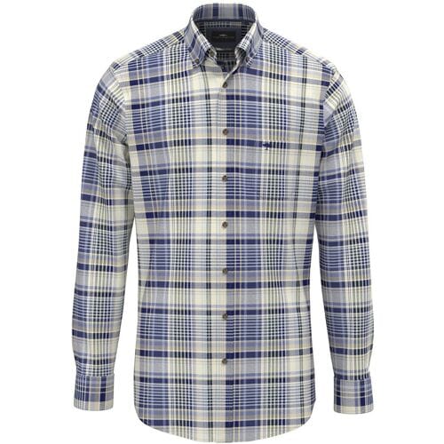 Fynch-Hatton Overhemd Colorful Flannel Multi Check Misty Blue-Multi / male