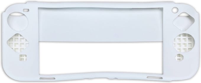 Silicone Bescherm/Grip Hoes Skin voor Nintendo Switch OLED - Wit