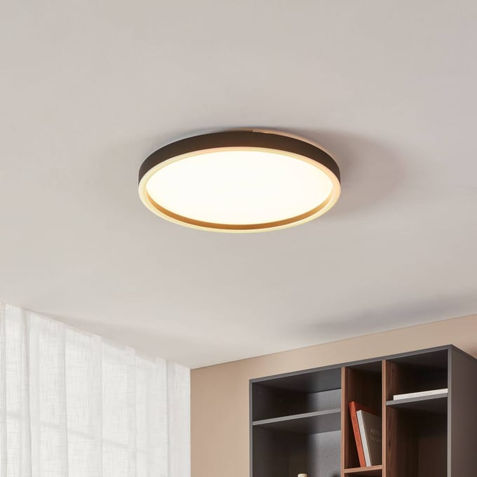 EGLO connect.z Montemorelos-Z Smart Plafondlamp - Ø 57 cm - Zwart/Wit - Instelbaar RGB & wit licht - Dimbaar - Zigbee