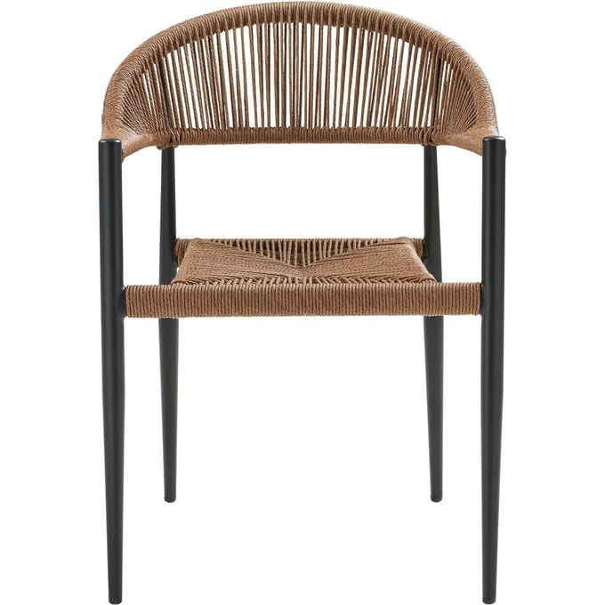 House Nordic Eetkamerstoel Canari - Rotan - Naturel/Zwart - Set van 2